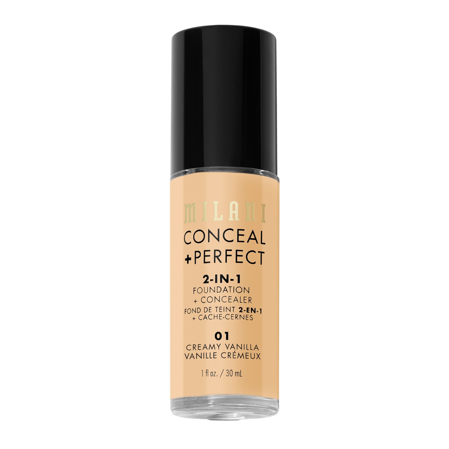 Тональный крем для лица conceal + perfect 2in1 Milani, creamy vanilla/ 01, объем 30 мл — фото 4