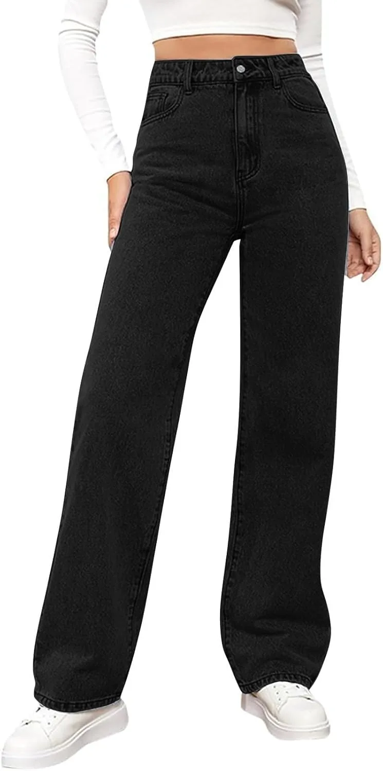 

Джинсы женские baggy straight leg high waist с карманом