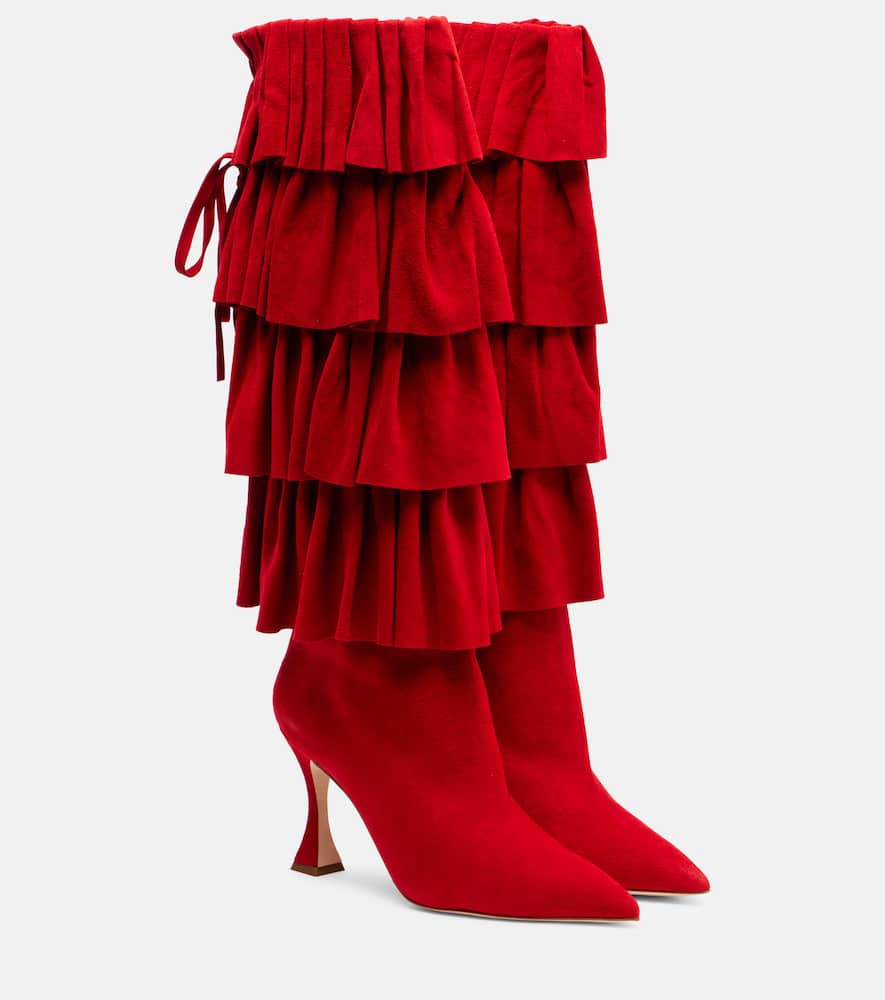 Miralone 90 замшевые высокие сапоги до колена Manolo Blahnik, 6208 Bred