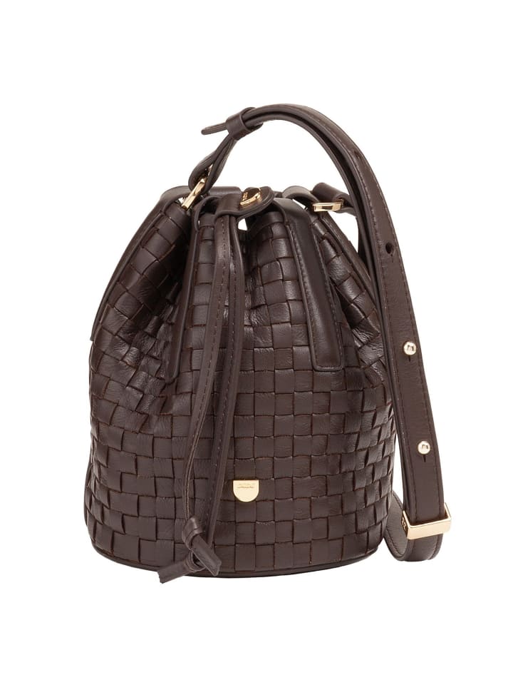 

DuDu Кожаная сумка-ведро Filicudi, 14 см, кофейно-коричневого цвета