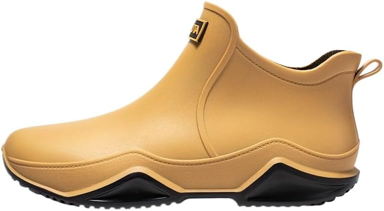 

Мужские непромокаемые резиновые сапоги Hhhchpm с противоскользящей подошвой, износостойкие ботинки для дождя до щиколотки для работы на улице и рыбалки, Camel