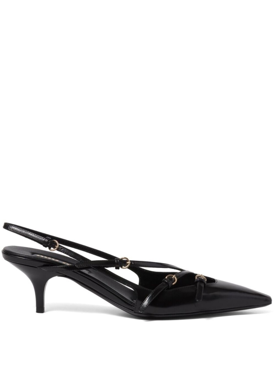 Miu Miu туфли с пряжкой, черный
