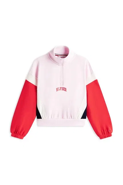 Толстовка на молнии оверсайз Tommy Hilfiger, розовый — фото 2