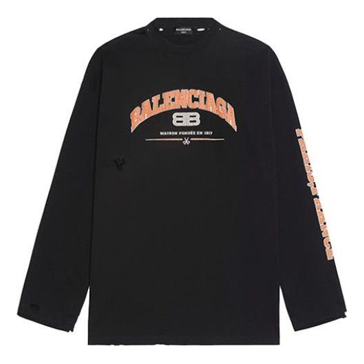 

Футболка Balenciaga Maison Balenciaga Long Sleeve T-Shirt 'Black' 681046TLVJ11074, черный