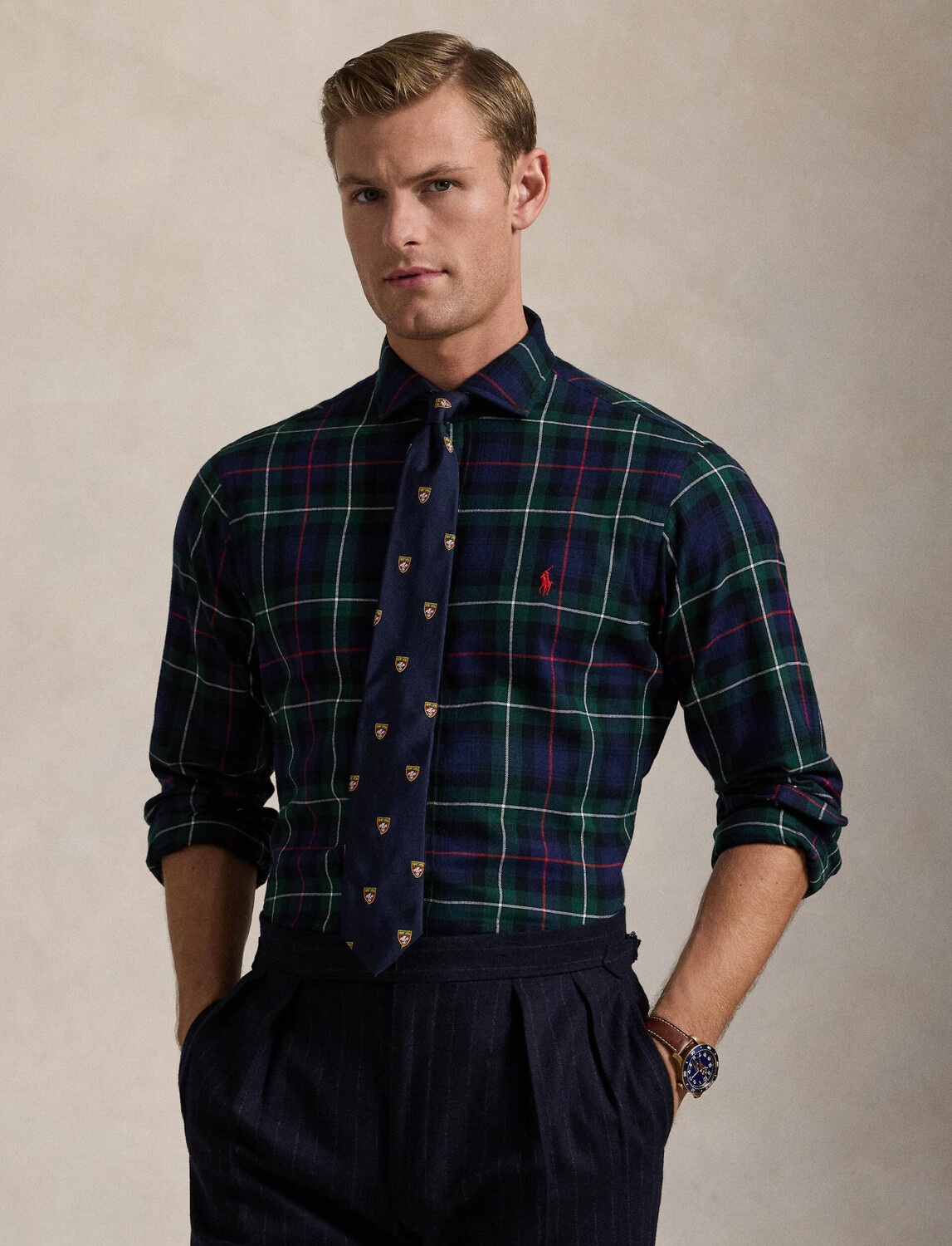 

Рубашка POLO RALPH LAUREN Custom fit, темно-синий
