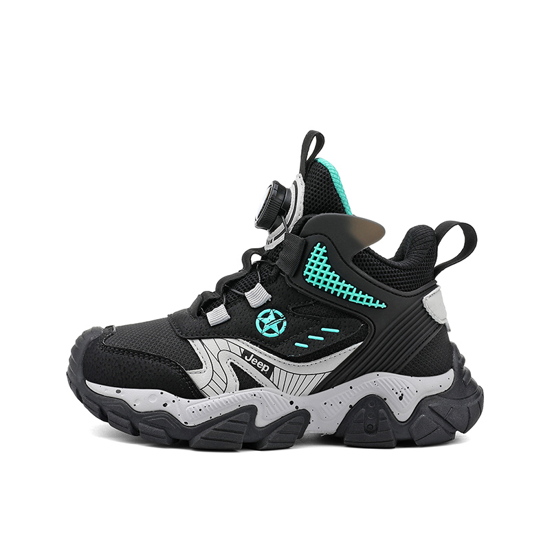 

Детские кроссовки Mid Top Kids' Running Shoes Black Gray Kids' Jeep, Vintage Black