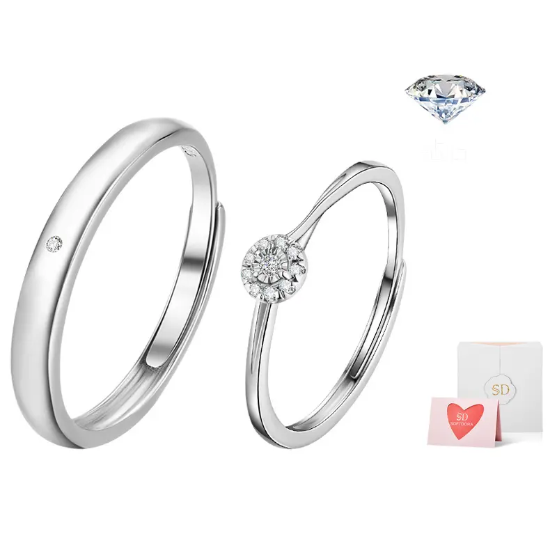 

SOFTDORA Комплект из серебра S925 с бриллиантами парное кольцо унисекс