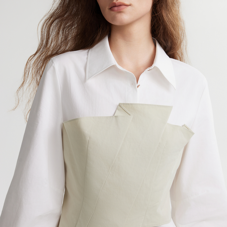 

ELLE Рубашка Women's Light Khaki Lapel Moderate