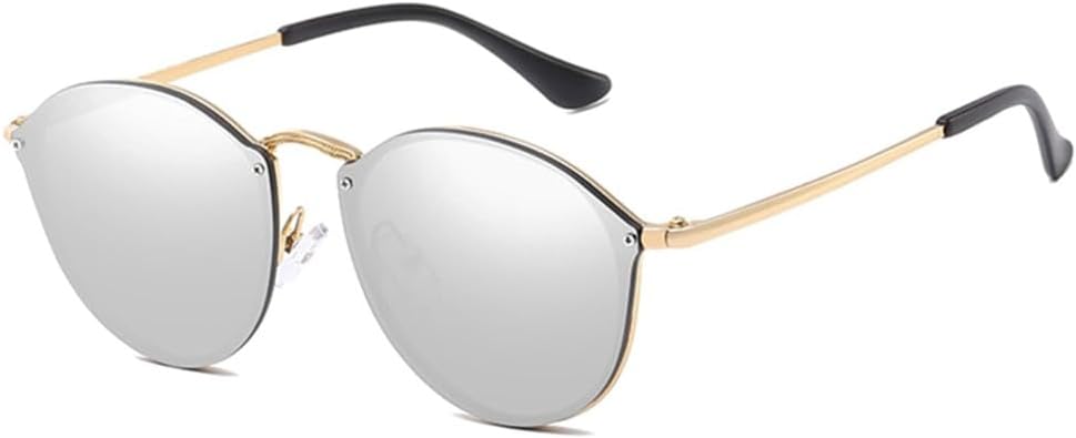 

Круглые солнцезащитные очки для мужчин, «кошачий глаз», женские солнцезащитные очки в винтажном металлическом стиле, мужские солнцезащитные очки для вождения, черные очки с защитой от УФ-излучения UV400 VFDHN, Gold Silver