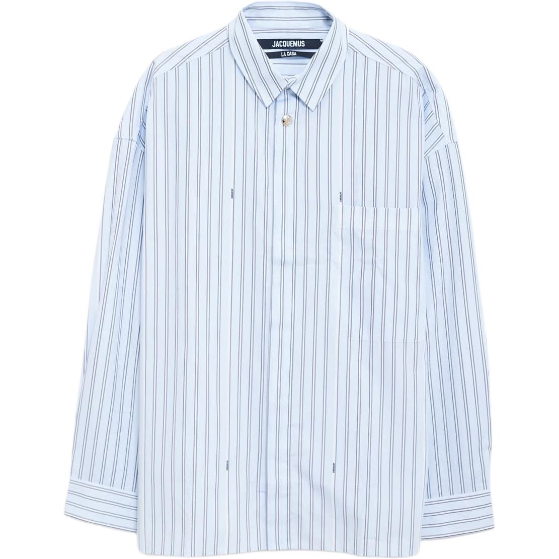 

Футболка с логотипом и стразами в полоску Jacquemus, синяя