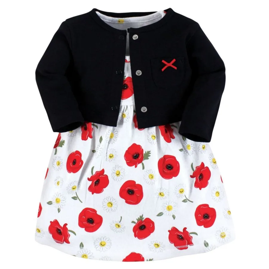 Коллекция хлопковых платьев и свитеров для девочек Hudson Baby, Poppy Daisy