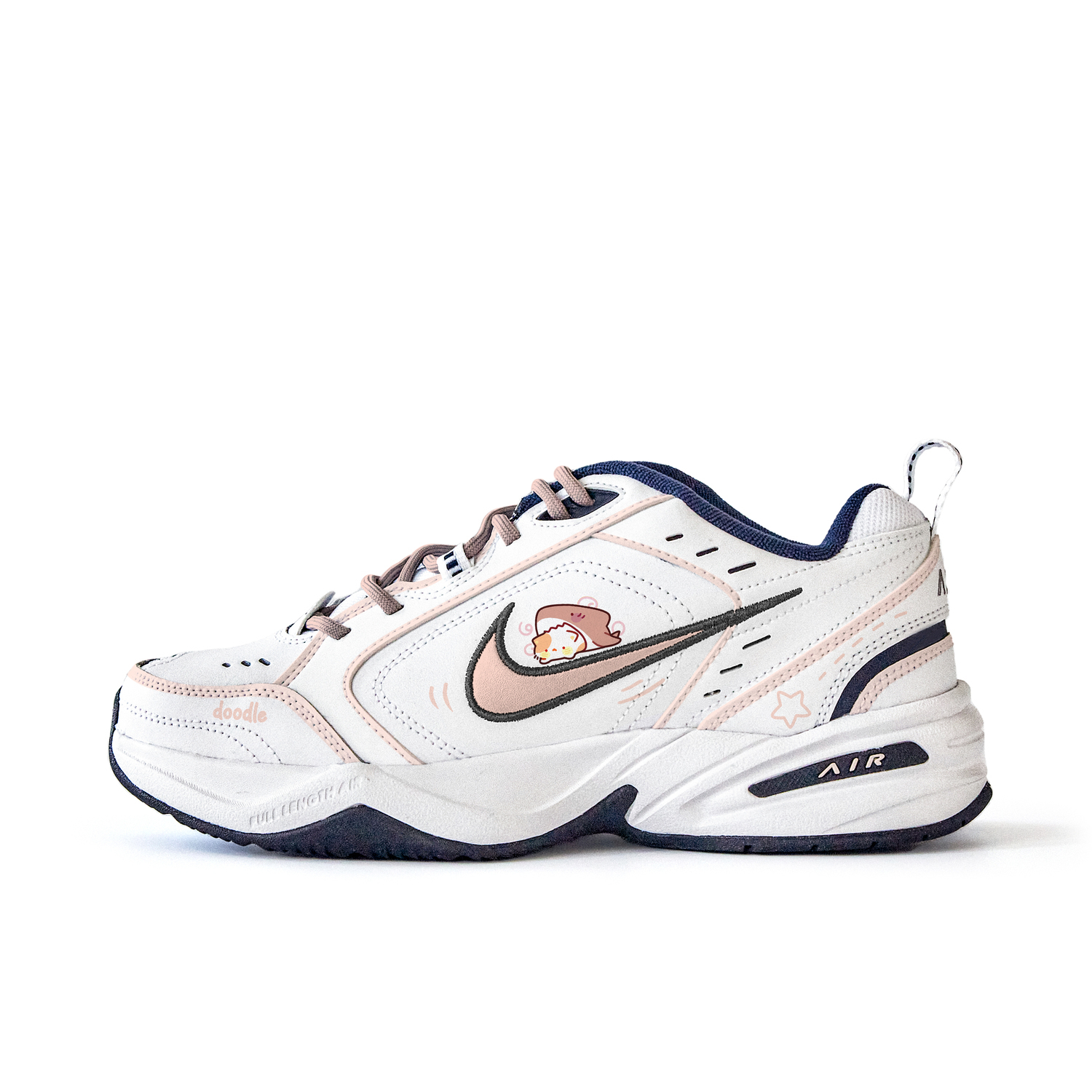 

Nike Air Monarch 4 противоскользящие износостойкие низкие массивные кроссовки унисекс белый цвет, цвет White