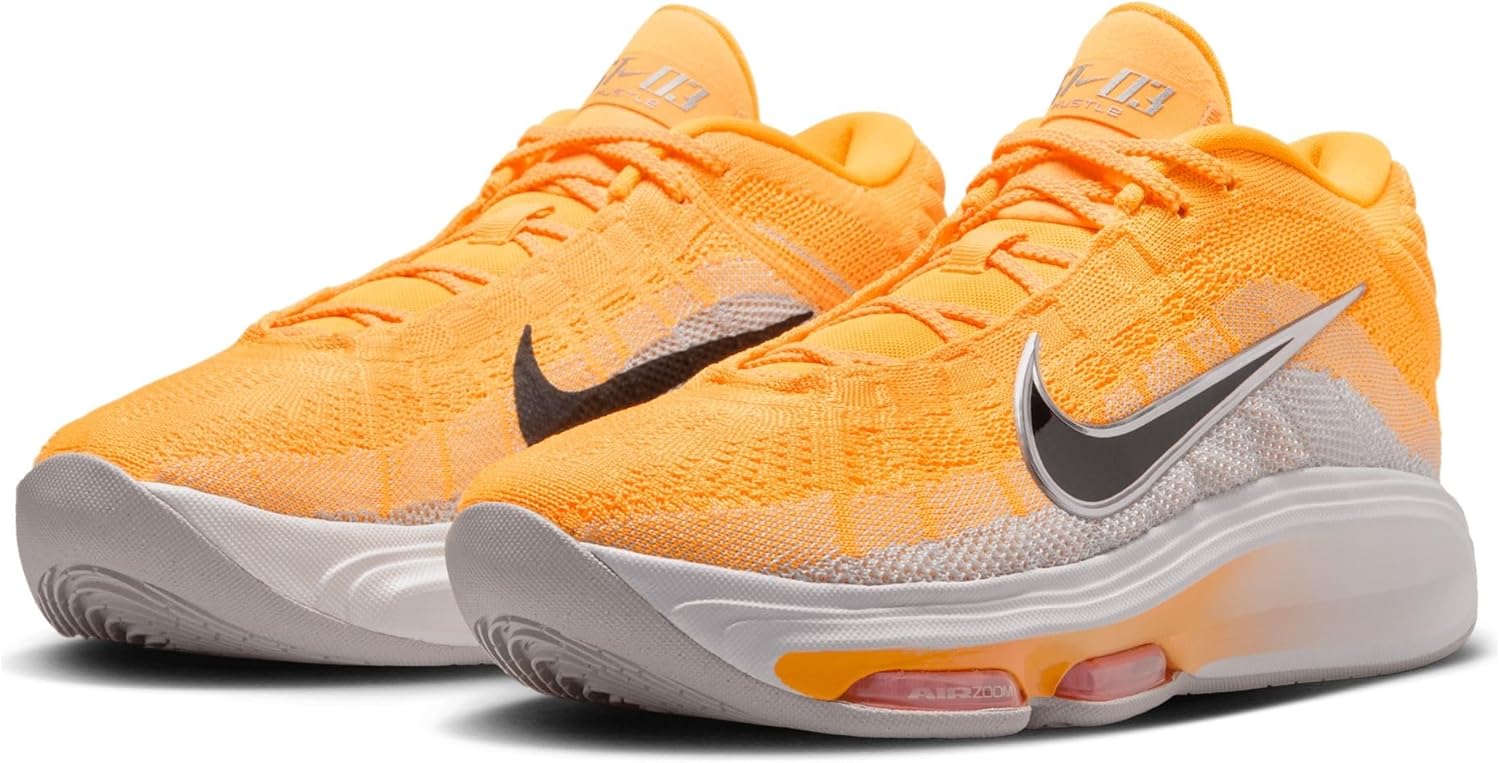 Баскетбольные кроссовки Nike GT Hustle 3 Electric, мужские, разноцветные, Laser Orange/Metallic Silver/Vast Grey/Black — фото 2