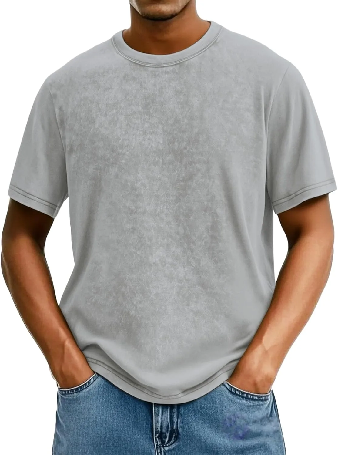 

Мужская футболка Oversized Cotton с коротким рукавом и эффектом потертости YSERB