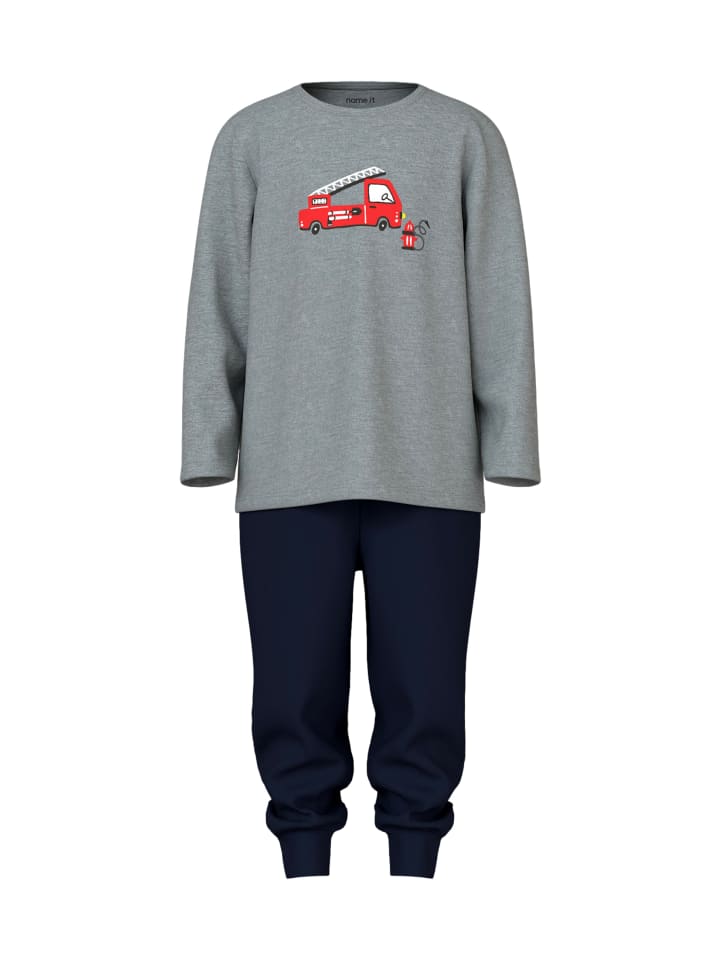 

Name it Пижама "Пожарная машина" серого цвета