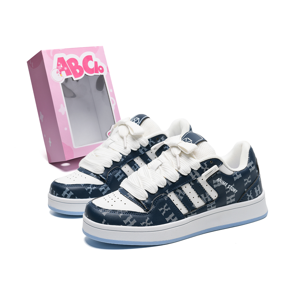 

ABCIO Водонепроницаемые амортизирующие легкие низкие скейтерские кроссовки с эффектом увеличения роста унисекс цвета хаки и белого в коробке - бело-голубые, цвет White Blue