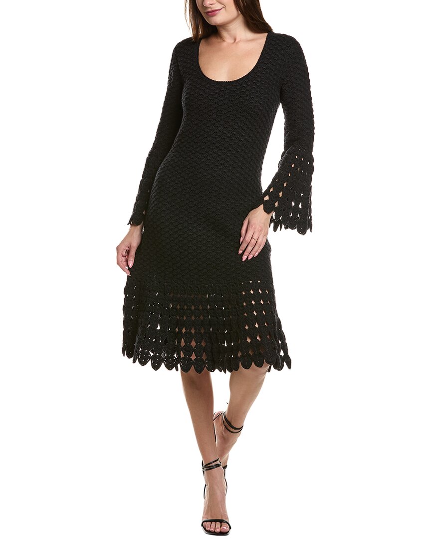 

Michael Kors Collection Вязаное платье-свитер из кашемировой смеси, черный