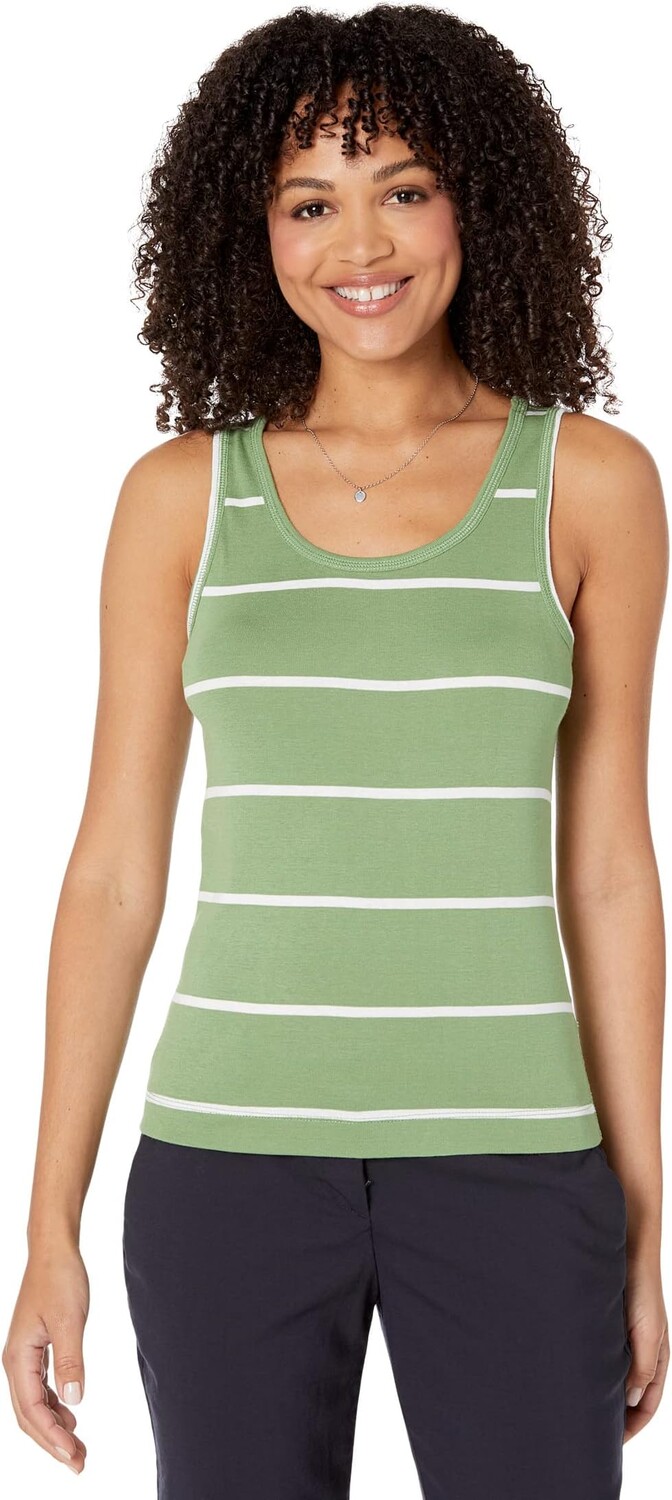 

Топ Three Dots Heritage Rib Rocker Stripe Tank, цвет White/Watercress