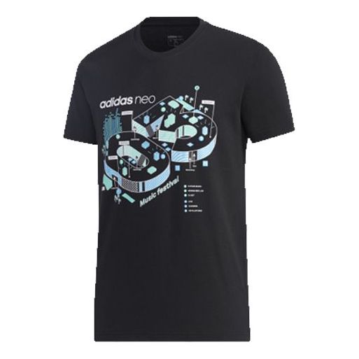 

Футболка neo m faves tee sports short sleeve black Adidas, черный