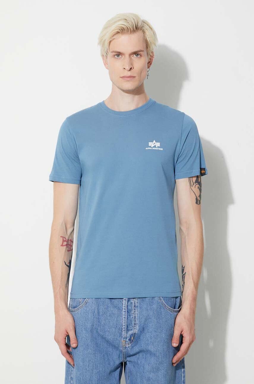 

Футболка Cotton с простым логотипом Alpha Industries, синий