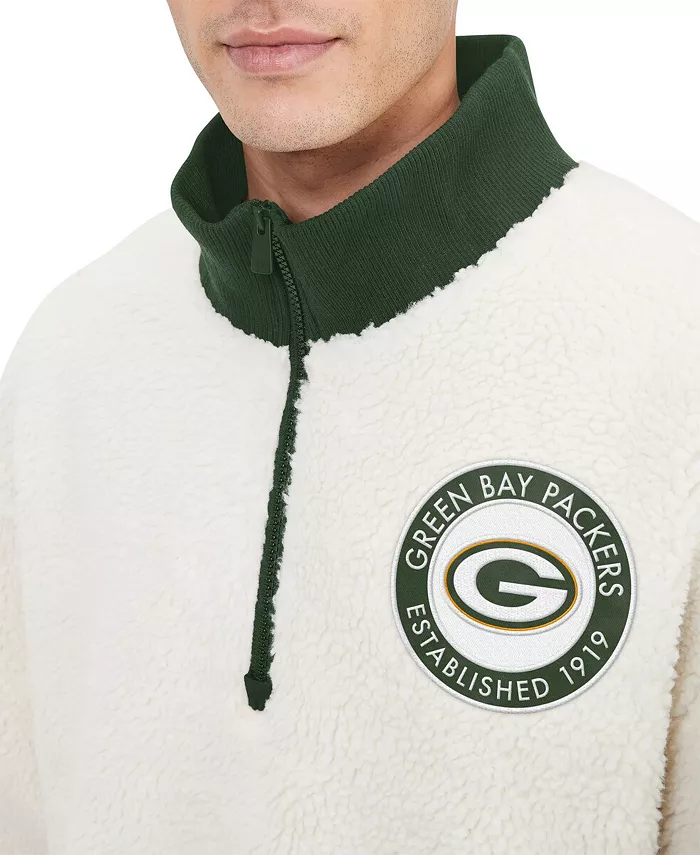 Мужская кремовая толстовка Jordan Sherpa с молнией до середины груди Green Bay Packers Tommy Hilfiger — фото 4