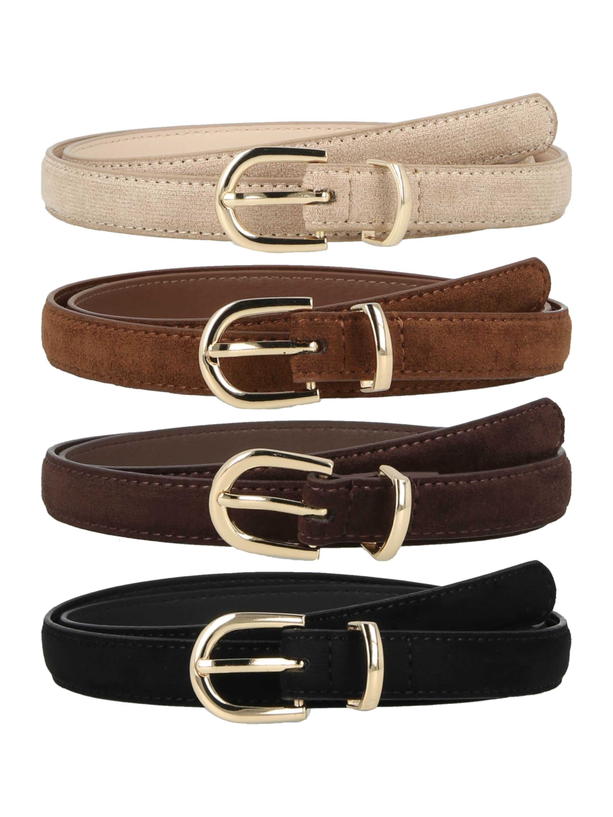 

ABOUT YOU Ремень в цветах беж, шоколад, коньяк, черный