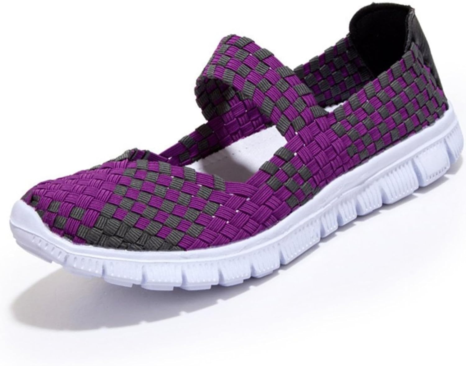 

Женские лоферы с цветными вставками и эластичной плетеной отделкой Generic, фиолетовый