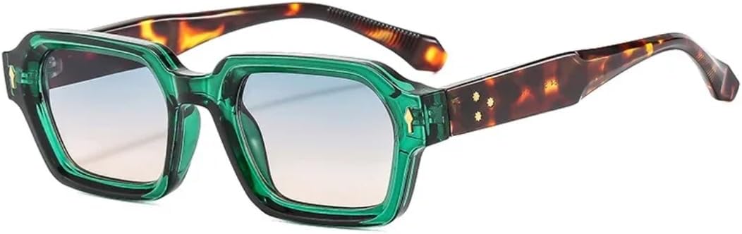 

Солнцезащитные очки с защитой UV400 | Двухцветные заклепки с градиентным переходом цвета | Для женщин и мужчин, для занятий спортом на открытом воздухе и вождения DSVIGF, Green Leopard