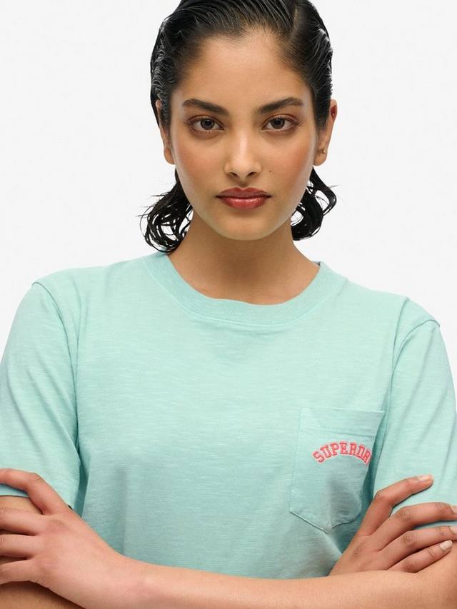 Футболка Essential Logo из чистого органического хлопка с покраской в изделии Superdry, Spearmint — фото 4