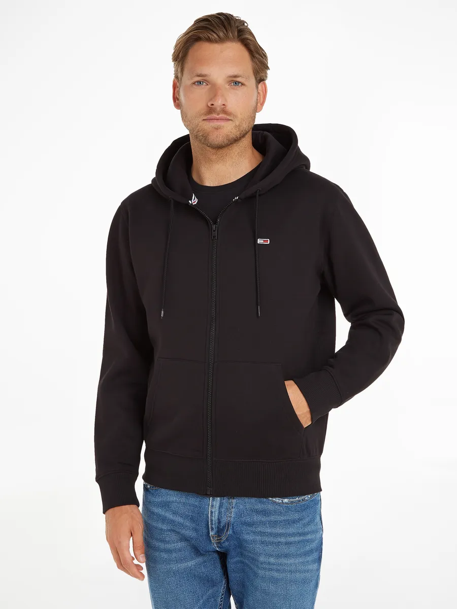 

Толстовка с капюшоном Tommy Jeans "TJM REGULAR FLEECE ZIP HOODIE", черный