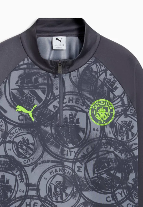 Футболка с длинными рукавами manchester city aufwärmoberteil Puma, Galactic Gray-Pro Green — фото 3
