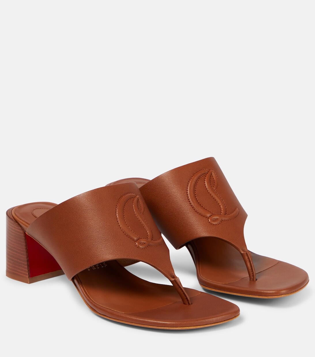 Кожаные сандалии CL Tongamule Christian Louboutin, черный