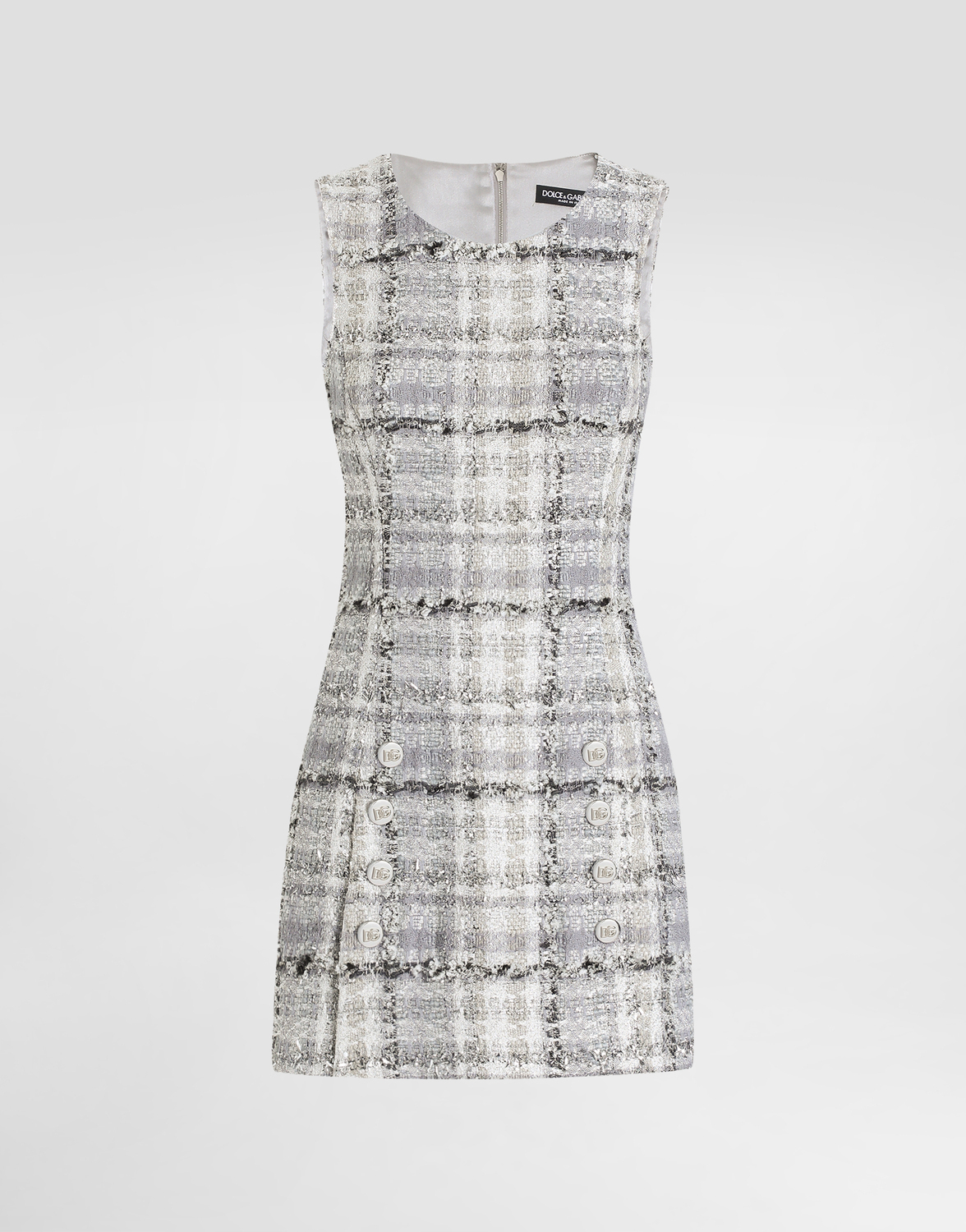 

Мини-платье а-силуэта из твида рашель с люрексом с пуговицами с логотипом dg Dolce & Gabbana, мультиколор