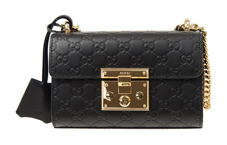 

Кожаная сумка Lock, сумка Box, сумка через плечо, кроссбод черный GUCCI