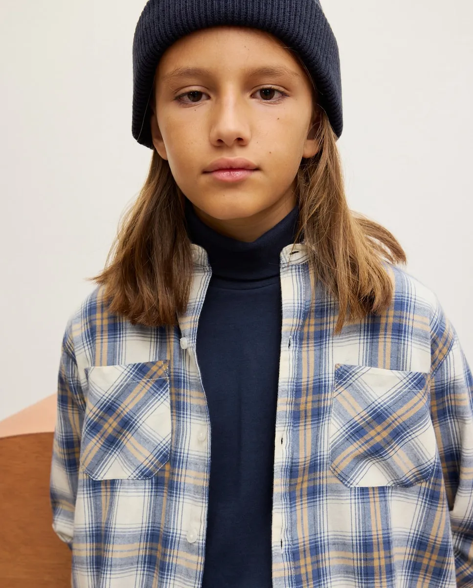 

Детская фланелевая рубашка с длинным рукавом Kids El Corte Inglés, синий