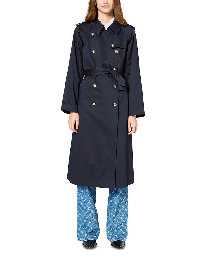 

Двубортный тренчкот Serge Gerard Darel, синий