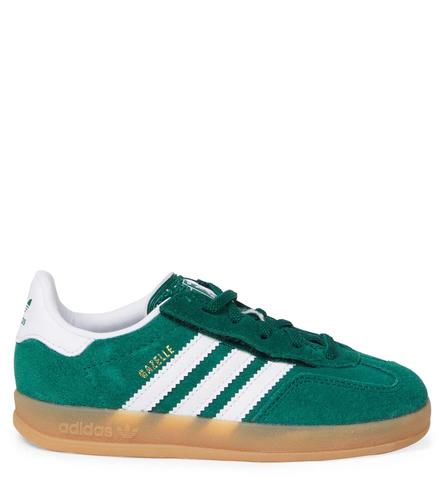Замшевые кроссовки Gazelle Indoor Adidas Originals Kids, зеленый — фото 3