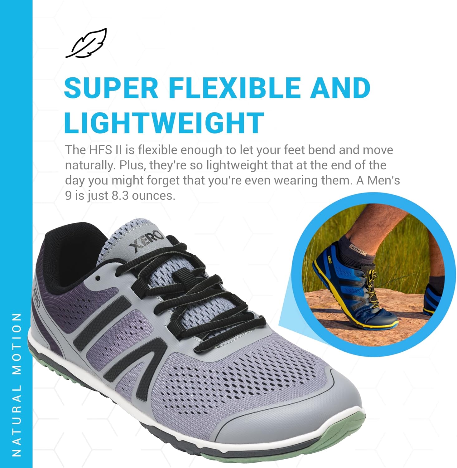 Мужские минималистичные кроссовки для бега Xero Shoes HFS II, Asphalt/Alloy — фото 4