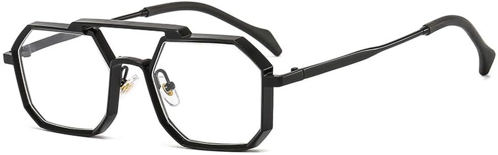 

Ретро-металлические панк-солнцезащитные очки в форме многоугольника и квадрата для женщин, модные, с прозрачными линзами, защита от УФ-излучения UV400, мужские, красные и желтые WNCKSQ, Black Clear