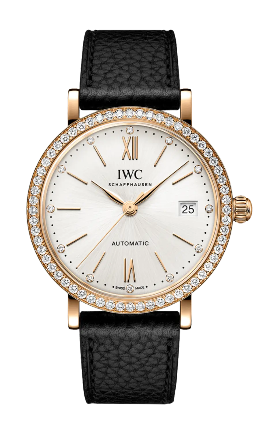 

Часы Iwc Schaffhausen Portofino automatic с розовым золотом и бриллиантами 37 мм