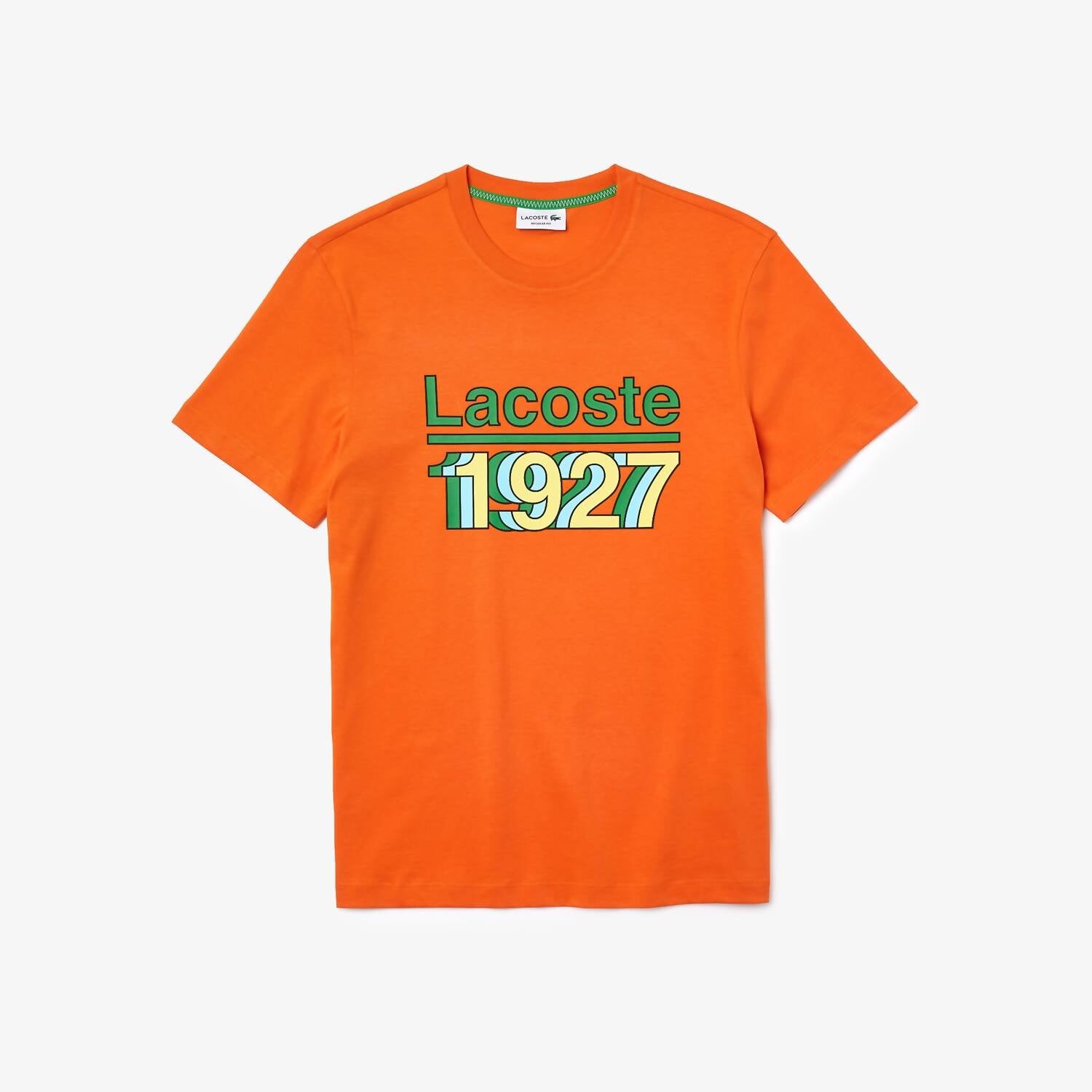 Оранжевая мужская футболка с черепахой Lacoste, оранжевый — фото 2