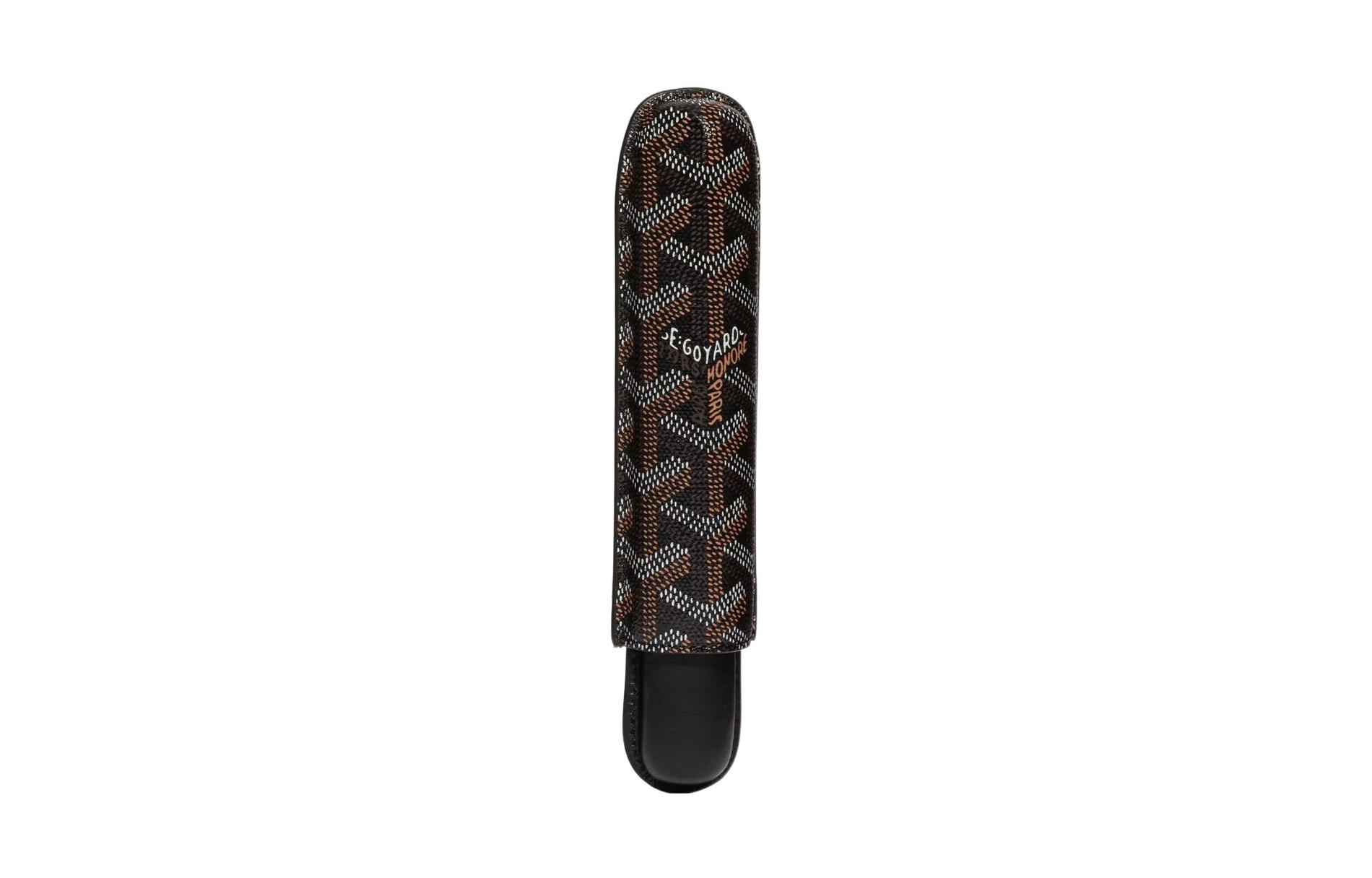 

GOYARD Сумка-саквояж из кожи теленка с узором "собачий зуб" Черный унисекс