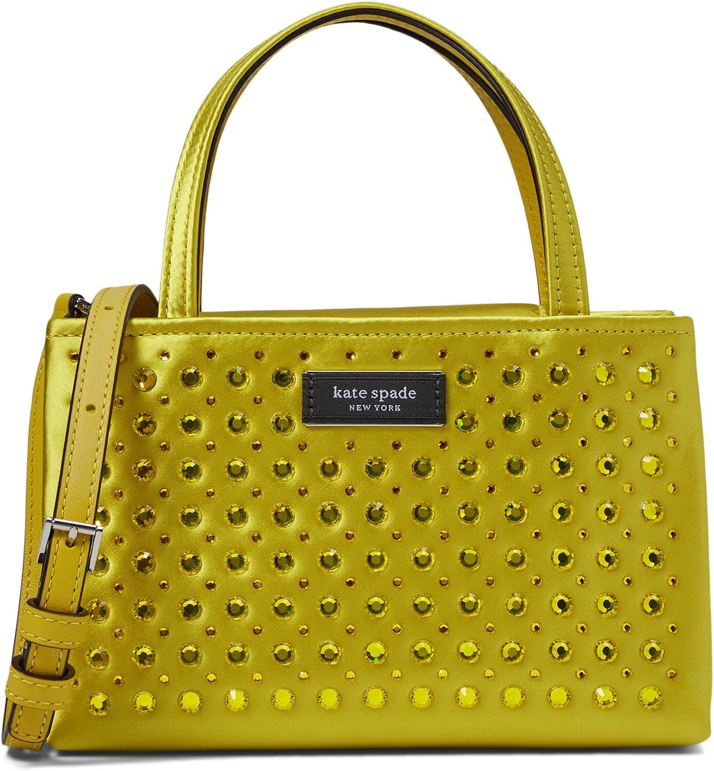 

Сумка Kate Spade New York Sam Icon Crystal Embellished Fabric Mini Tote, цвет Chartreuse