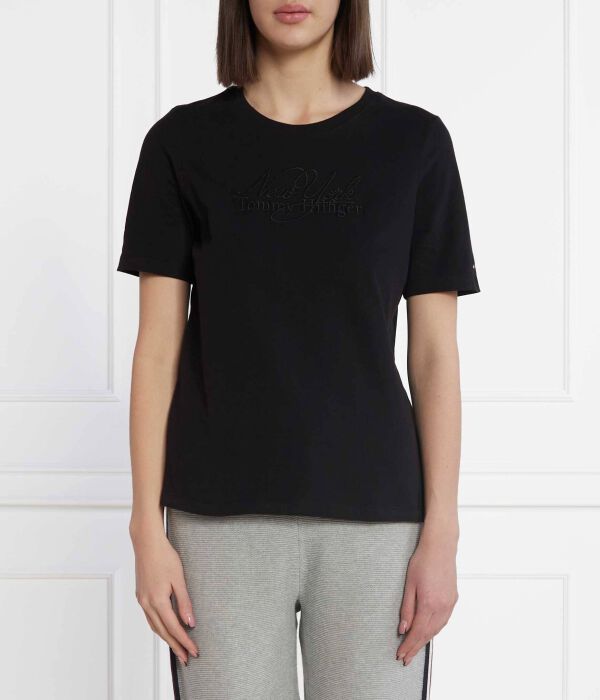 

Футболка reg матовая ctn ny c-nk ss Regular fit Tommy Hilfiger, черный