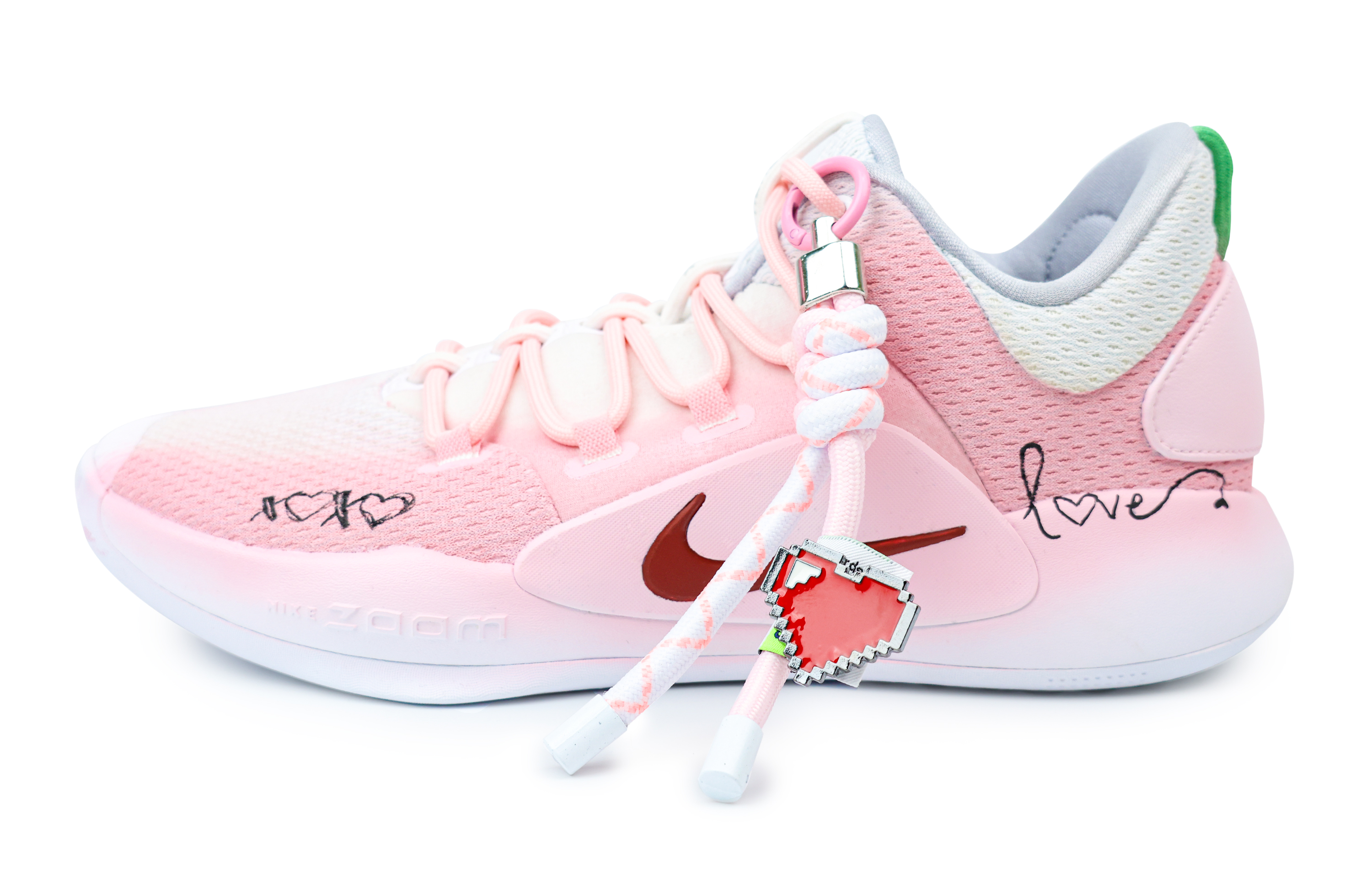 

Nike Баскетбольные кроссовки Hyperdunk X Cushioning с антискользящим и износостойким покрытием, низкие, мужские, розовые, белые