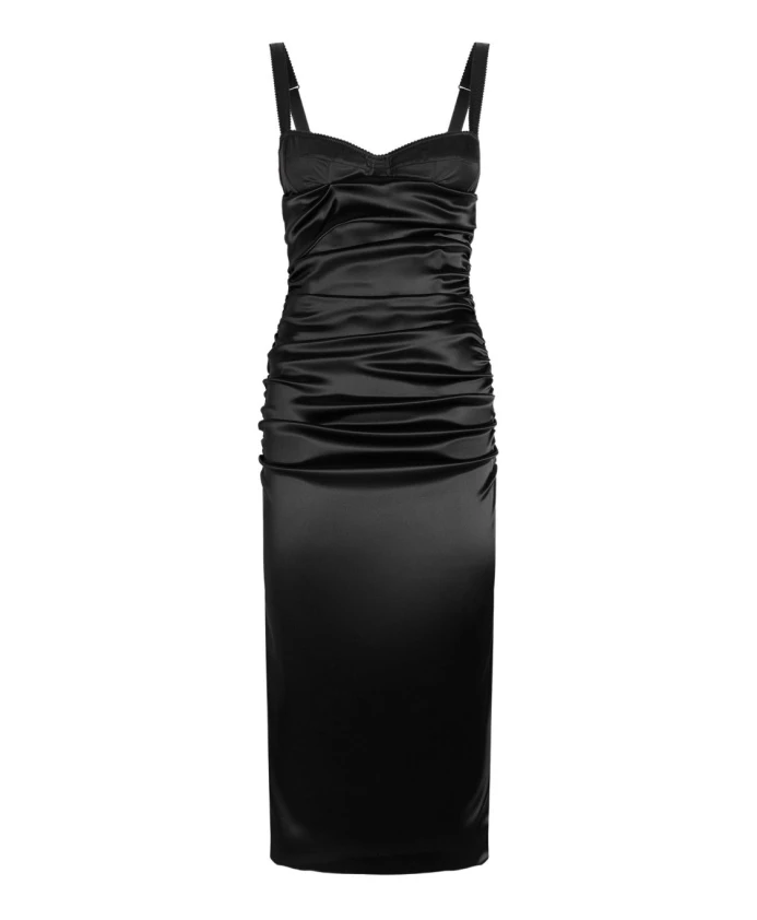 Платье Dolce & Gabbana Draped Midi, черный