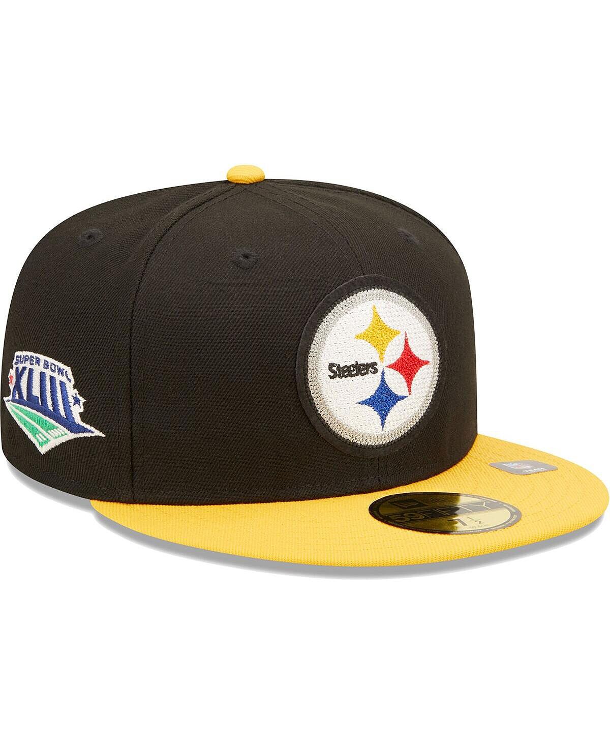 

Мужская шляпа черного и золотого цвета Pittsburgh Steelers Super Bowl XLIII Letterman 59FIFTY New Era