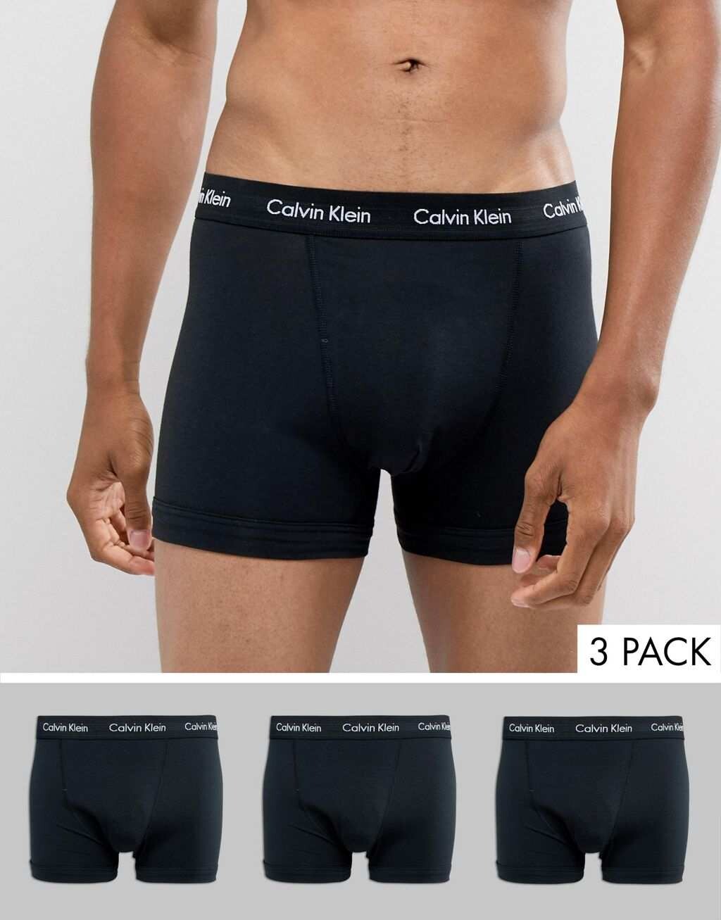 

Черные трусы-шорты Calvin Klein Cotton Stretch (3 шт.)