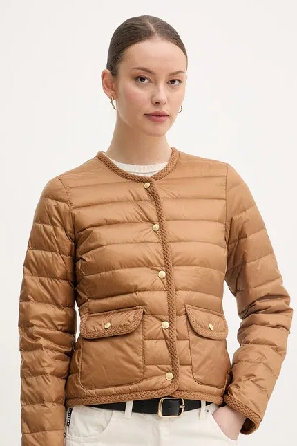 Куртка пуховая короткая Tommy Hilfiger, коричневый — фото 4