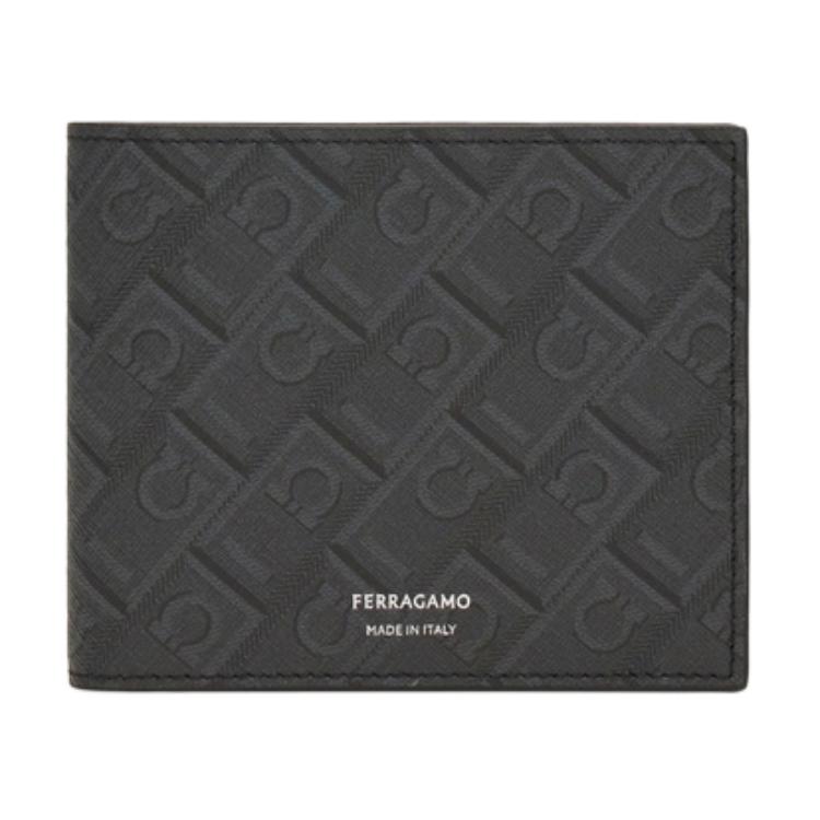 

Ferragamo Мужской бумажник из искусственной кожи черно-серый